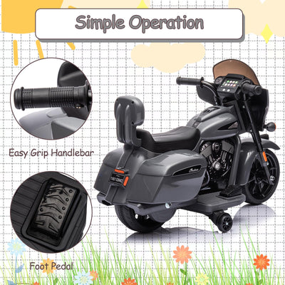 Garvee Ride - B Series: 6V Ride-On Motorcycle for Kids, Electric Dirt Bike with USB, Music, Headlight - Grey