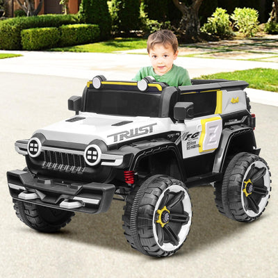 Garvee Ride - P Series: 12V 2-Seater Kids Ride On Car with Remote Control & Music - White