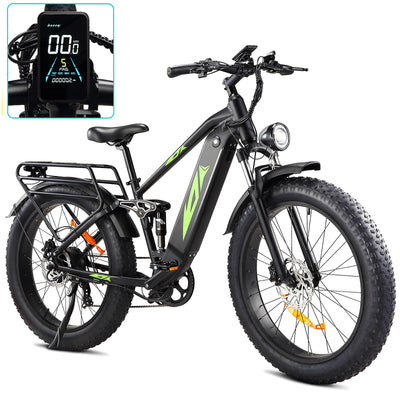 Garvee Electric Bike - 26" Fat Tire, 1000W Dual Motor Fat Tire Electric Bike, 48V 18Ah , 35mph Speed, Hidden Battery Mountain E Bike for Off Road，Electric Bike with Throttle & Pedal Assist, Hydraulic Brakes