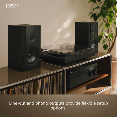 Sony PSLX5BT Fully Automatic Bluetooth Turntable with SRSULT30B ULT Field 3 Wireless Bluetooth Speakers Pair Hi-Fi Package