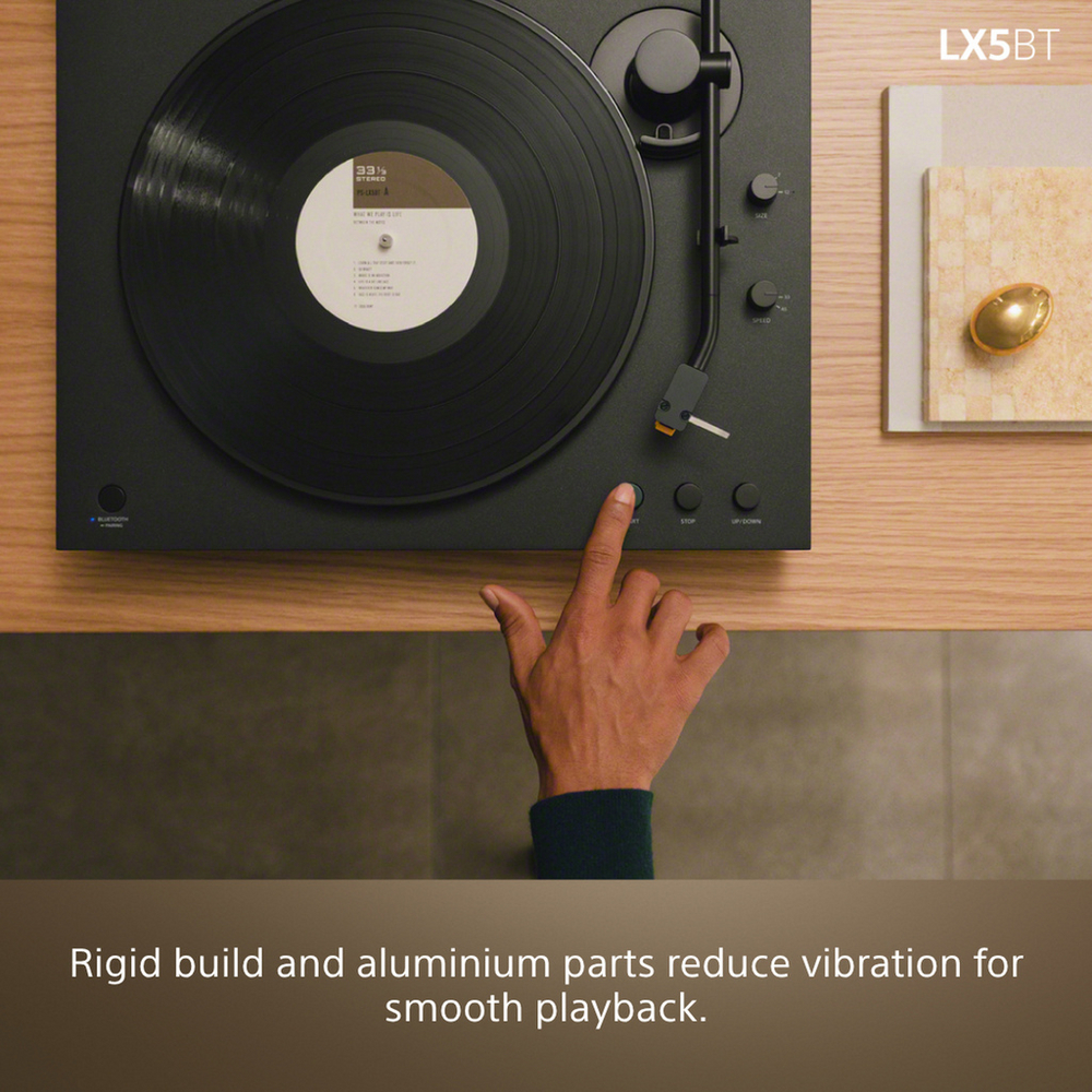 Sony PSLX5BT Fully Automatic Bluetooth Turntable with SRSULT30B ULT Field 3 Wireless Bluetooth Speakers Pair Hi-Fi Package