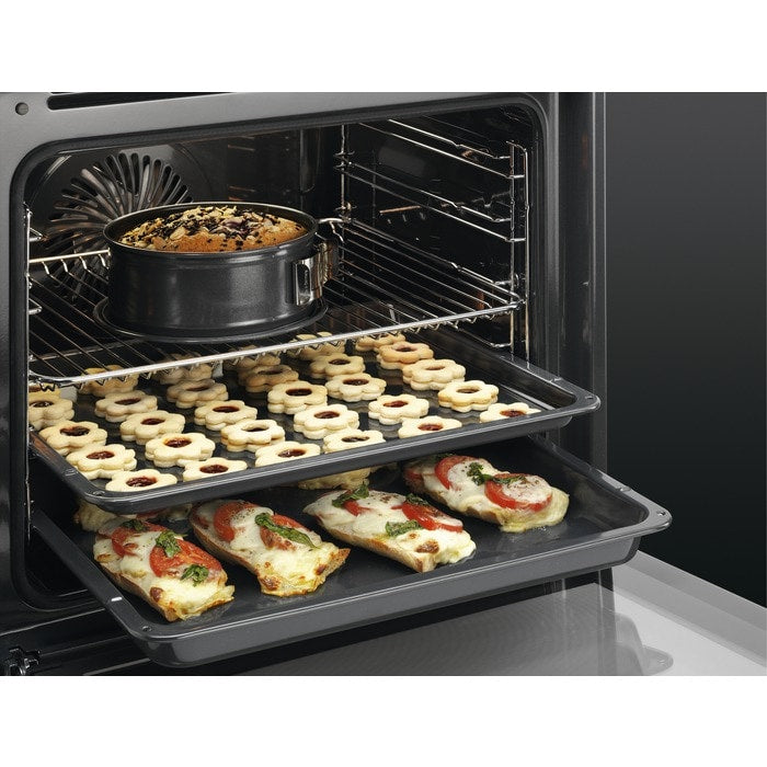 AEG 6000 Series BPS555060M Steam Bake Electric Single Built in Oven with Retractable Dials in Stainless Steel