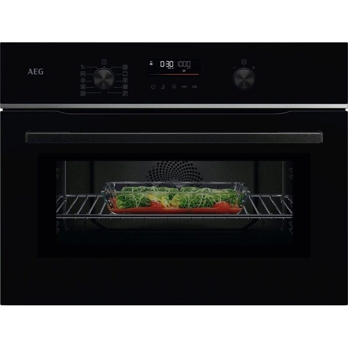 AEG 6000 Series CombiQuick TK6NK501B Compact Built in Microwave Combination Oven Black