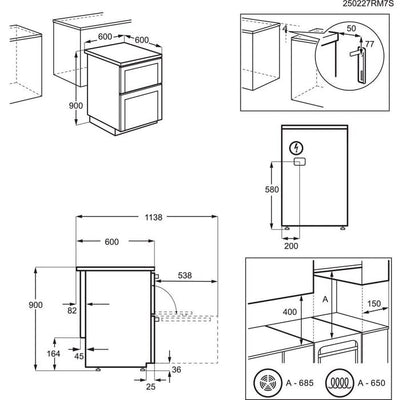 AEG CCB6741ACM 6000 Series Steam Bake 60cm Freestanding Electric Cooker with Ceramic Hob in Stainless Steel