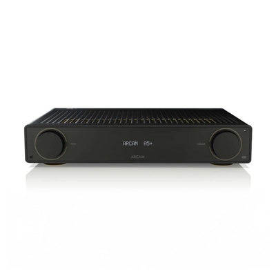 Arcam A5+ Integrated Amplifier with Wharfedale Super Denton Heritage Bookshelf Speakers Pair - Black