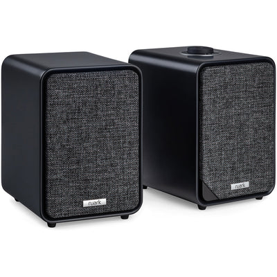 Audio Technica AT-LP70XBT Fully Automatic Bluetooth Wireless Turntable and Ruark MR1 MK3 Active Bluetooth Speakers with Built-in MM Phono Preamp Black