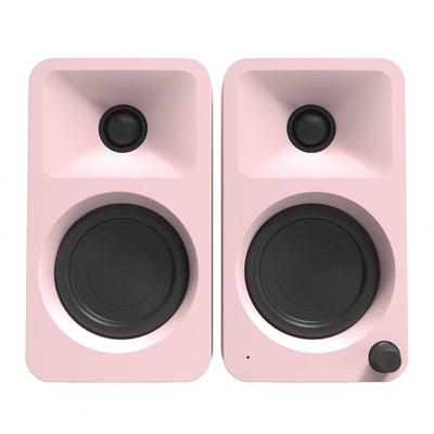 Audio Technica AT-LP70XBT Fully Automatic Bluetooth Wireless Turntable White with Kanto ORA 100W Powered Reference Speakers Pink HiFi Package