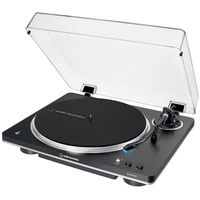 Audio Technica AT-LP70XBT Fully Automatic Bluetooth Wireless Turntable with Kanto ORA4 140W Powered Reference Speakers HiFi Package Black