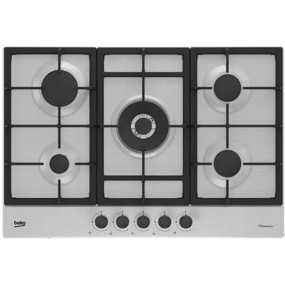 Beko HIAW75225SXE 75cm Gas Hob with Front Knob Controls Stainless Steel