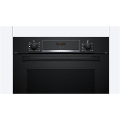 Bosch HQA534BB3B 60cm Series 4 Electric Built in Single Oven with Added Steam Function in Black