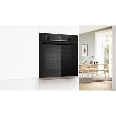 Bosch HQA574BB3B Series 4 71L Built-In Electric Single Pyrolytic Oven Black - A+ Rated
