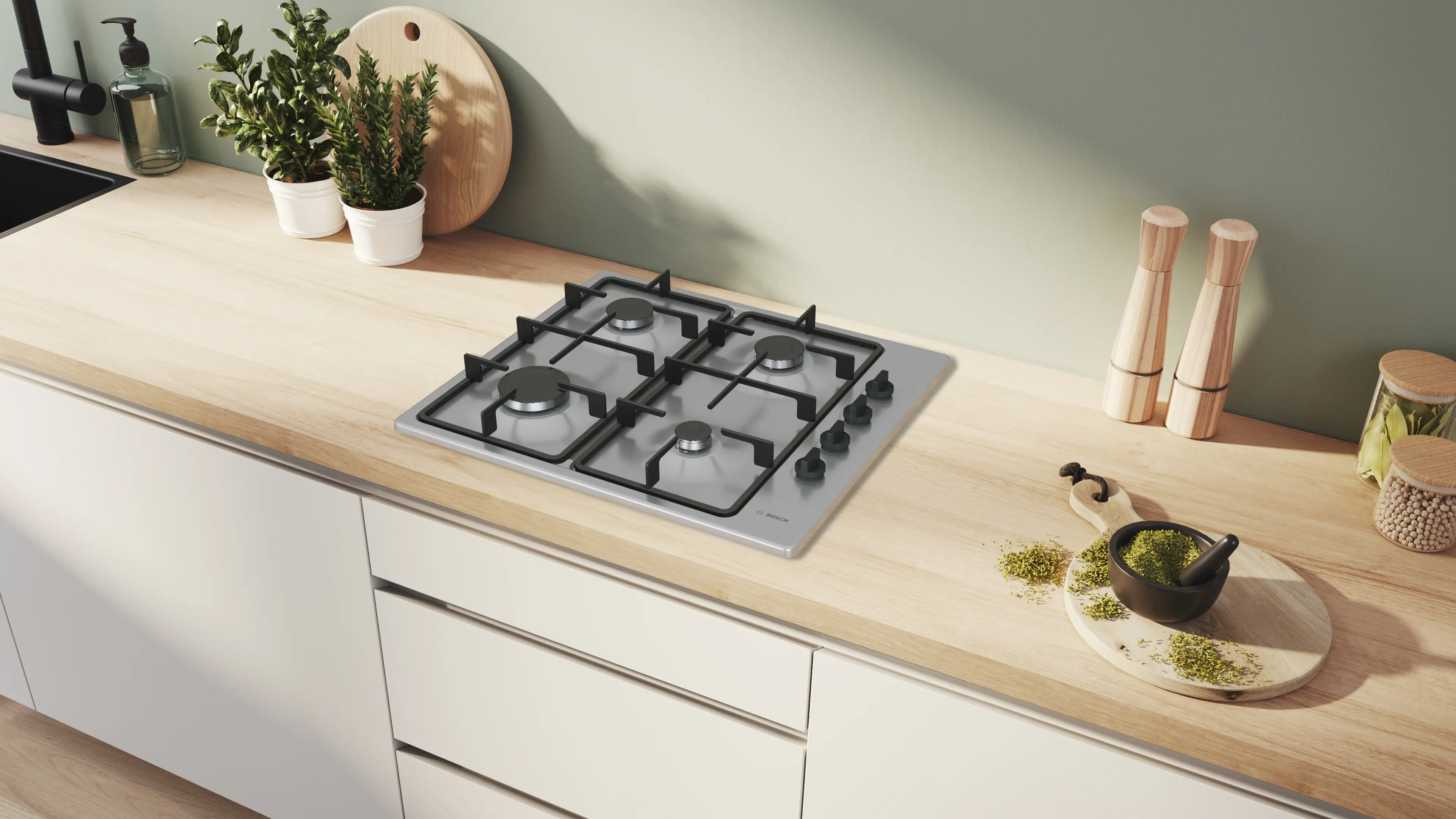 Bosch Series 2 PBP6B5K60 60cm Gas Hob Stainless Steel