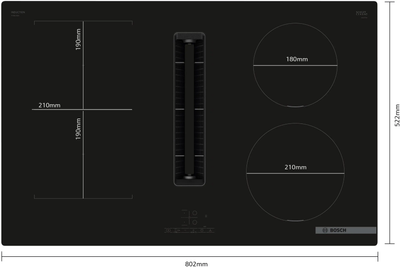 Bosch Series 4 PVS811B16E 80cm Induction Hob With Integrated Ventilation System