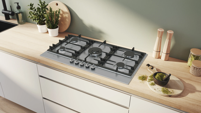 Bosch Series 6 PCR9A5I90 90cm Gas Hob Stainless Steel
