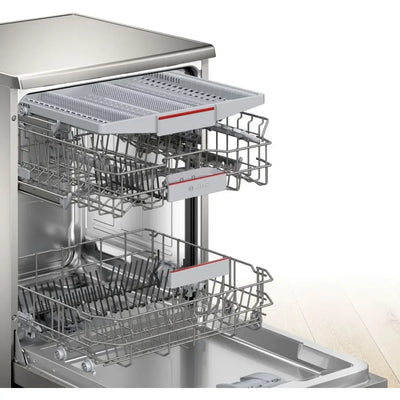 Bosch SMS4EMI06G Series 4 Wifi Connected Freestanding Full Size Dishwasher - Silver Inox with 14 Place Settings