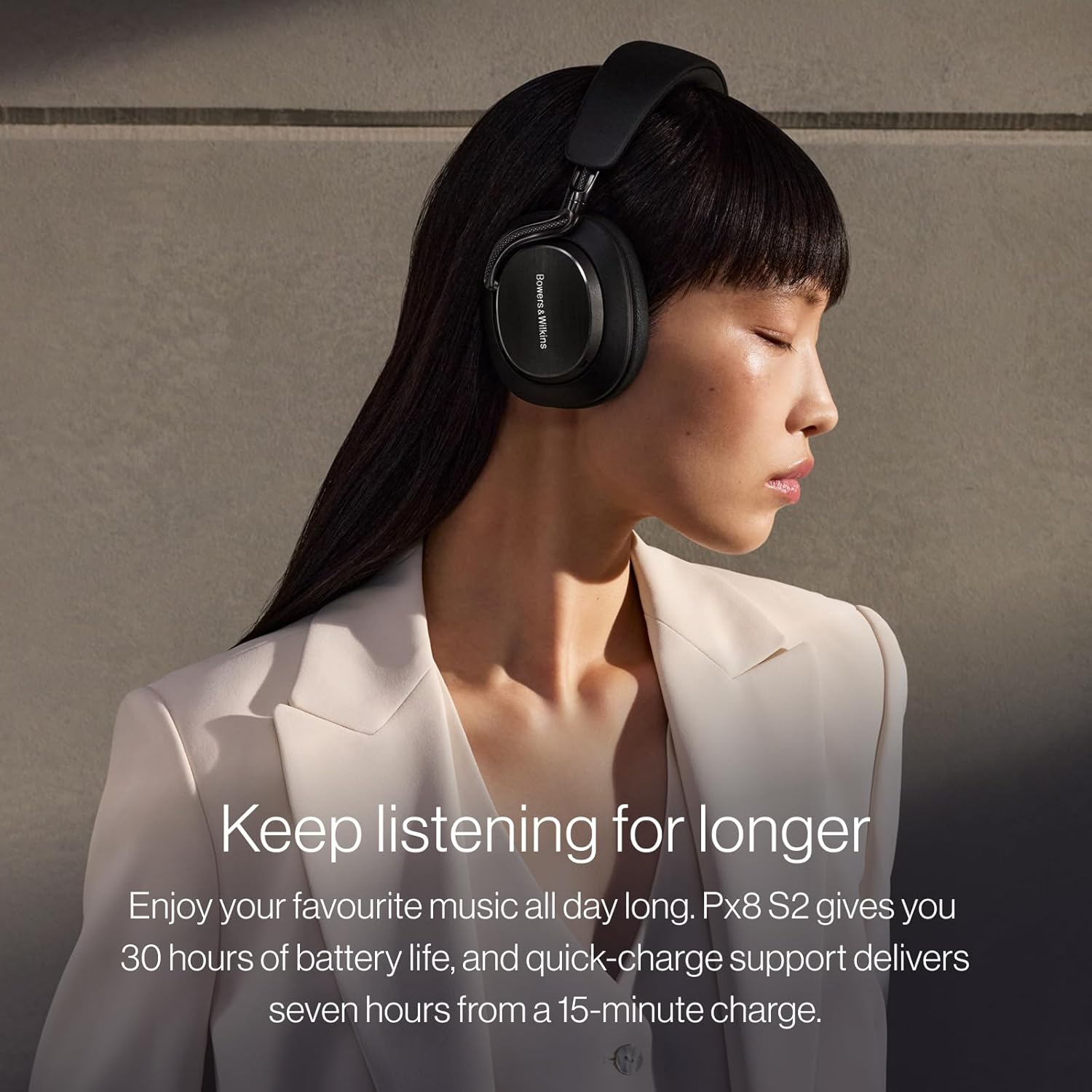 Bowers & Wilkins Px8 S2 Over Ear Noise Cancelling Wireless Headphones - Onyx Black