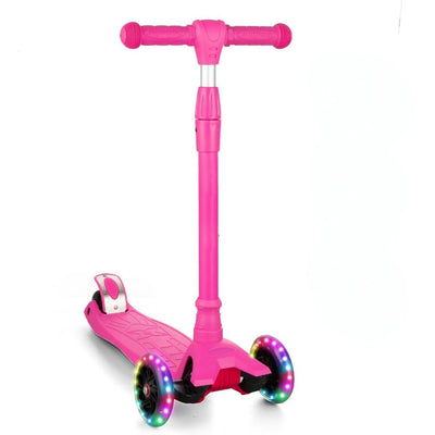 Garvee Kids 3 Wheel Kick Scooter for Boys & Girls Ages 3-10, Adjustable Handlebar, Lightweight Aluminum, Non-Slip Deck, Pink, Outdoor Play - Pink