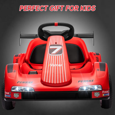 Garvee Kids Electric Go Kart 6V Ride On Car with Parent Remote Control, LED Dashboard, Drift Function, Reinforced Steel Frame, Safety Belt, Music Player, for Toddlers Outdoor Play