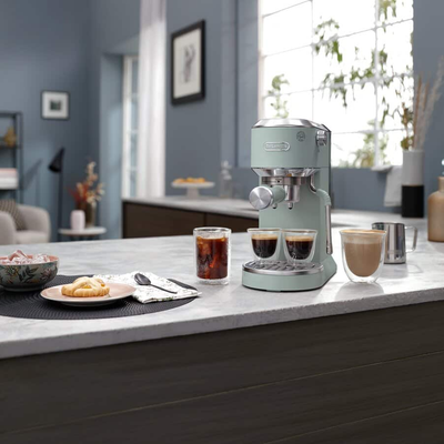 Delonghi EC890.GR Dedica Duo with Advanced Milk Steam Wand Manual Espresso Machine Green