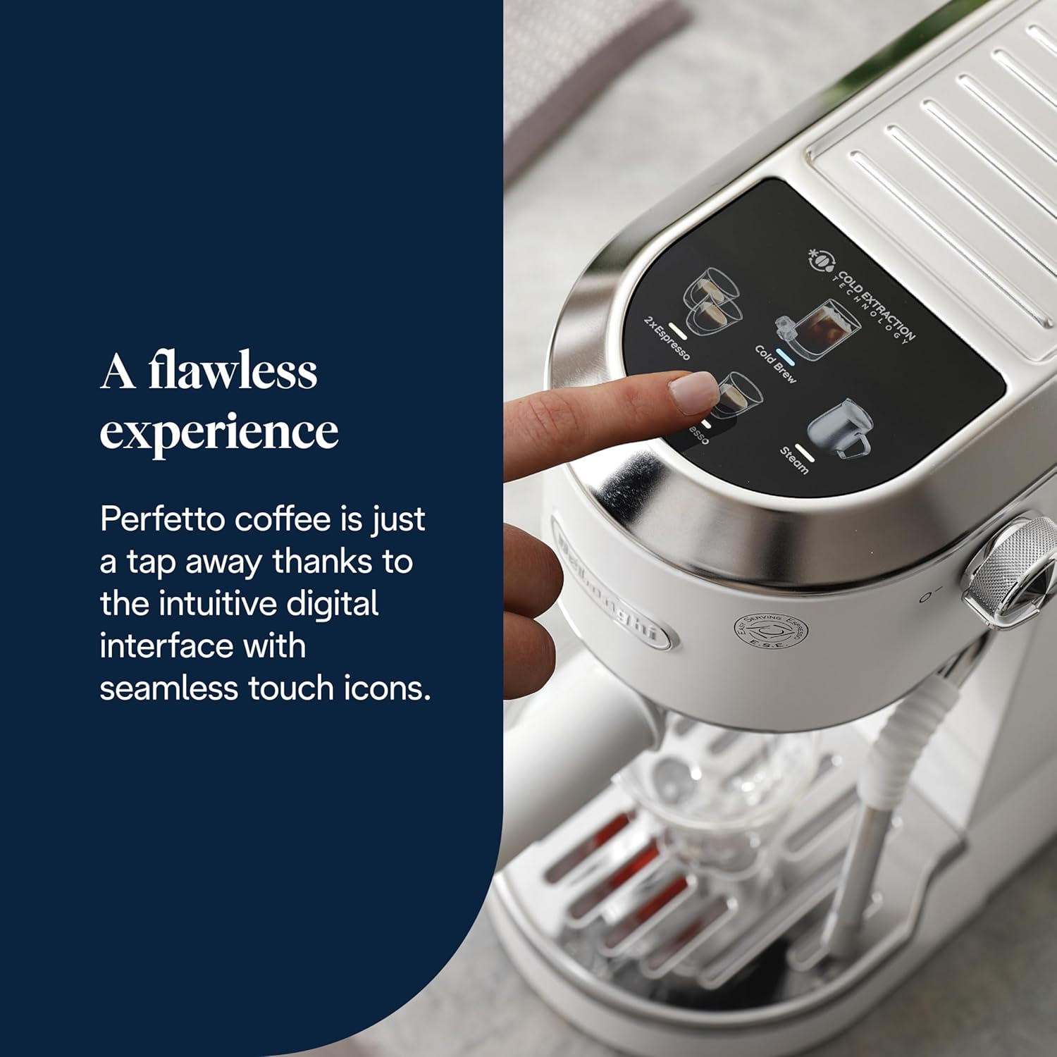 DeLonghi EC890.W Dedica Duo Manual Espresso Coffee Machine with Milk Frother White