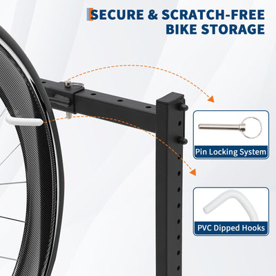 Garvee Heavy Duty Freestanding 5-Bike Rack – Solid Steel Frame, 300 lb Total Capacity, Indoor/Outdoor Bike Storage Stand