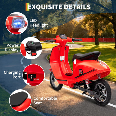 Garvee Ride - G Series: 24V 350W 14MPH Speed Rear Brake Twist Grip Throttle LED Light Blue Durable Pneumatic Tires Outdoor Riding