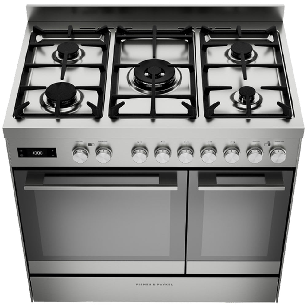 Fisher and Paykel OR90L7DBGFX2 Series 7 Contemporary Dual Fuel 5 Burner Range Cooker Stainless Steel