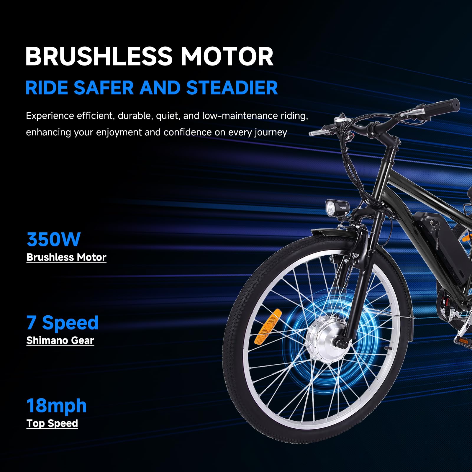 Garvee 24 Inch Adult Electric Tricycle 3 Wheel Fat Tires Electric Bicycle with Basket, 350W Powerful Motor, 36V Removable Battery, 7 Speed (Dark Gray)