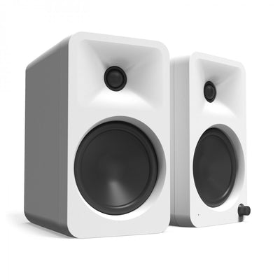 Kanto ORA4 140W Powered Reference Desktop Speakers with Bluetooth & S4 Tilted Speaker Stands White