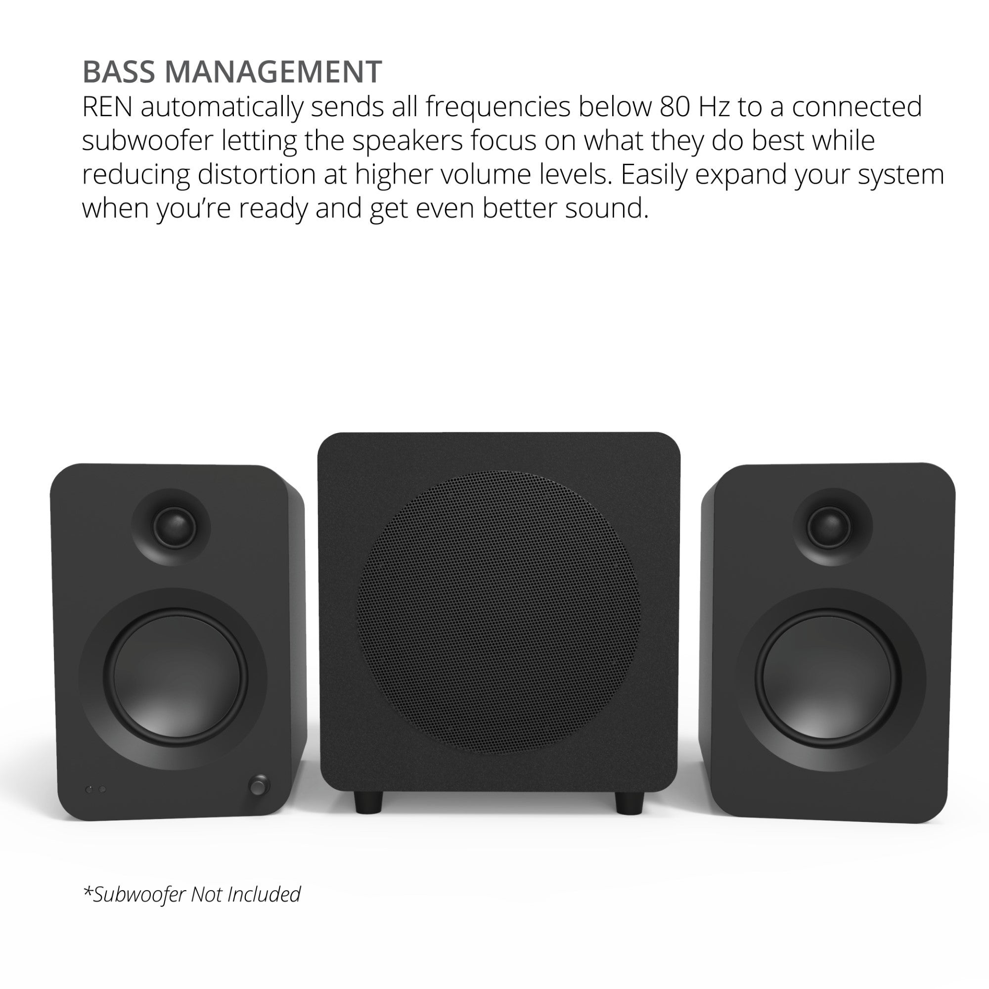 Kanto REN 200W Powered Bookshelf Speakers Pair with HDMI ARC USB-C and Bluetooth 5.3 - Matte Black