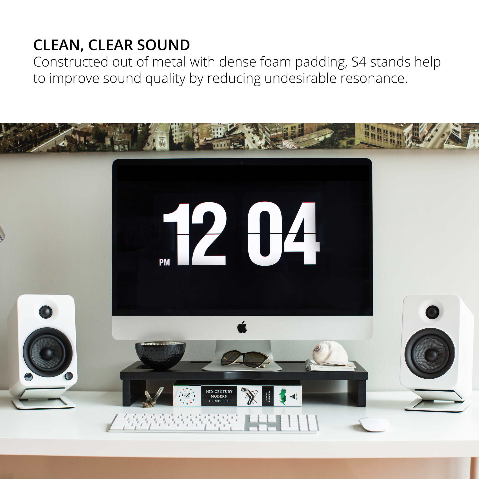 Kanto S4 Medium Desktop Speaker Stands White