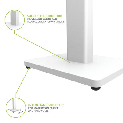 Kanto ST28 Speaker Stands Pair 28 Inch with MDF Base White