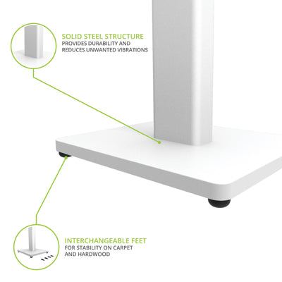 Kanto ST34 Speaker Stands Pair 34 Inch with MDF Base White