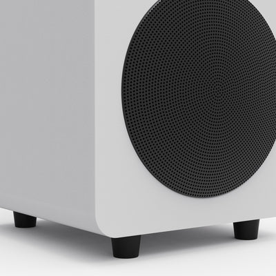 Kanto SUB6 200W 6 Inch Vinyl Subwoofer - Matte White with Black Grill