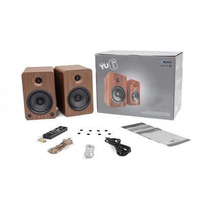 Kanto YU6 Powered Bookshelf Speakers With Bluetooth Walnut
