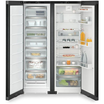 Liebherr XRFBD5220 677L Freestanding No Frost Black Side by Side Fridge Freezer in Black Steel