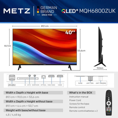 Metz 40MQH6800ZUK 40 Inch HD Smart QLED TV with Freely Power By TiVo