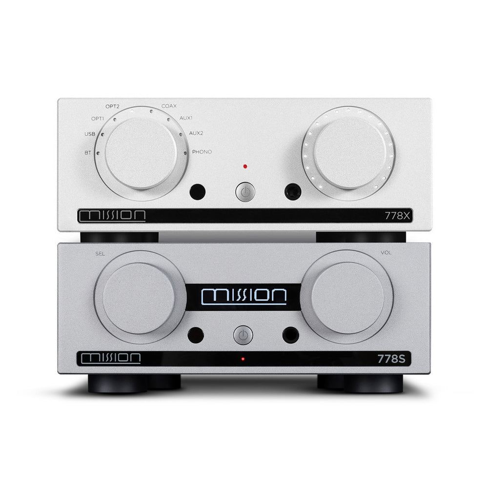 Mission 778X Stereo Amplifier with 778S Streamer HiFi Bundle - Silver