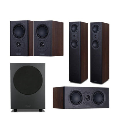 Mission LX MKII 5.1 Speaker Package Walnut (Black Subwoofer)