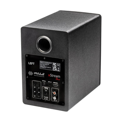 Mitchell Acoustics uStream One Active Stereo Wireless Bookshelf Speakers Pair Black