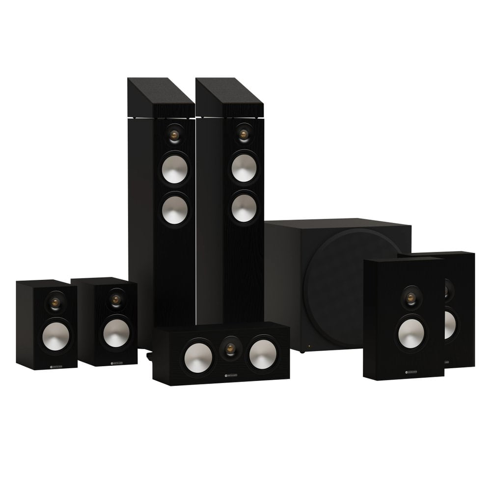 Monitor Audio Bronze 300 7G 7.1.2 Home Cinema Surround Sound Speakers Package Black