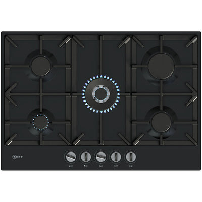 Neff T27CIQ8S0 N70 Flame Select 75cm Black Enamel Gas Hob