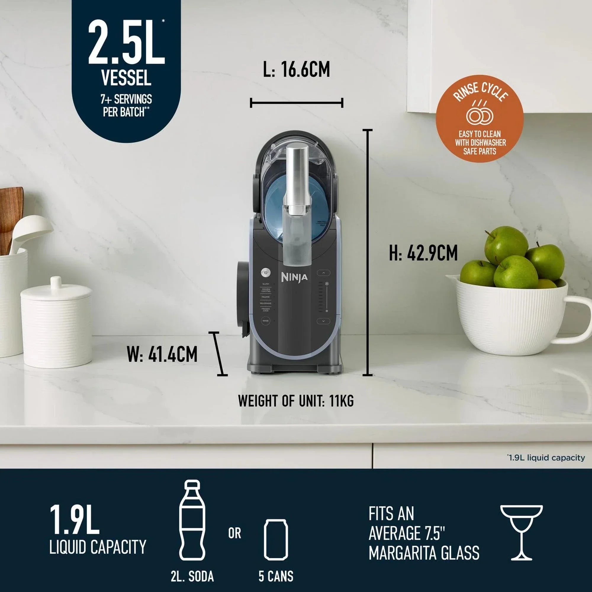 Ninja FS301UK SLUSHi Frozen Drink Maker Arctic Blue and Grey