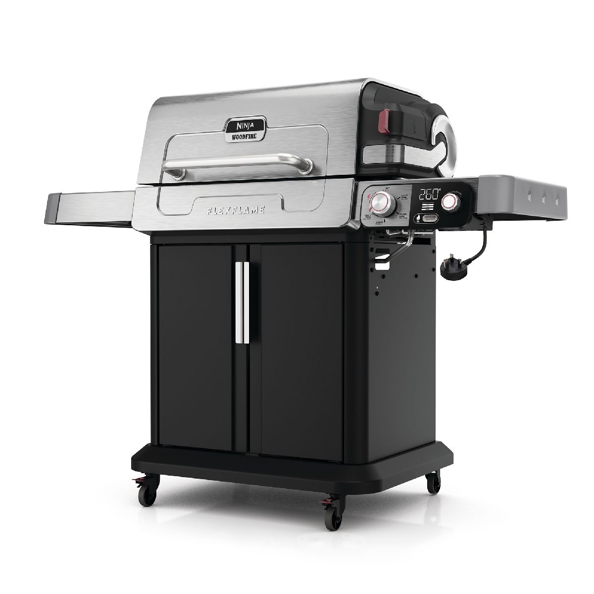 Ninja PG301UK FlexFlame Gas BBQ & Outdoor Cooking System Black Silver