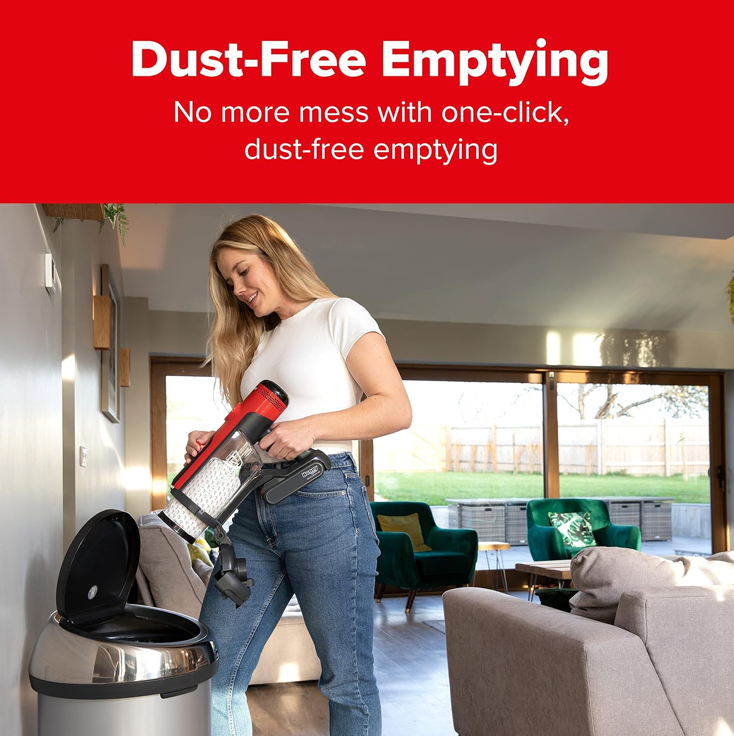 Numatic Henry Quick Cordless Stick Vacuum Cleaner up to 60 Minutes Run Time - Red 916177