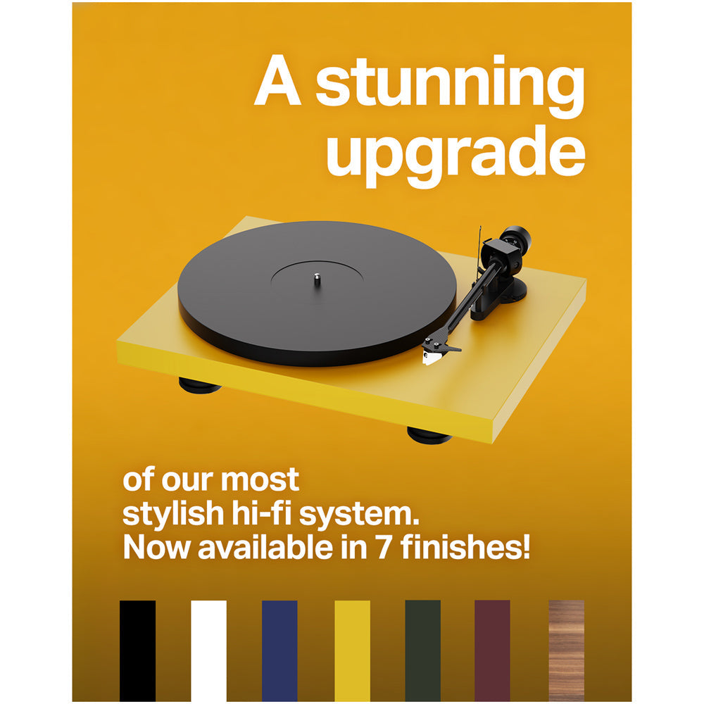 Pro-Ject Colourful Audio System 2 with Debut EVO 2 Turntable MaiA S3 Amplifier and Speaker Box 5 S2 Speakers - Satin Golden Yellow