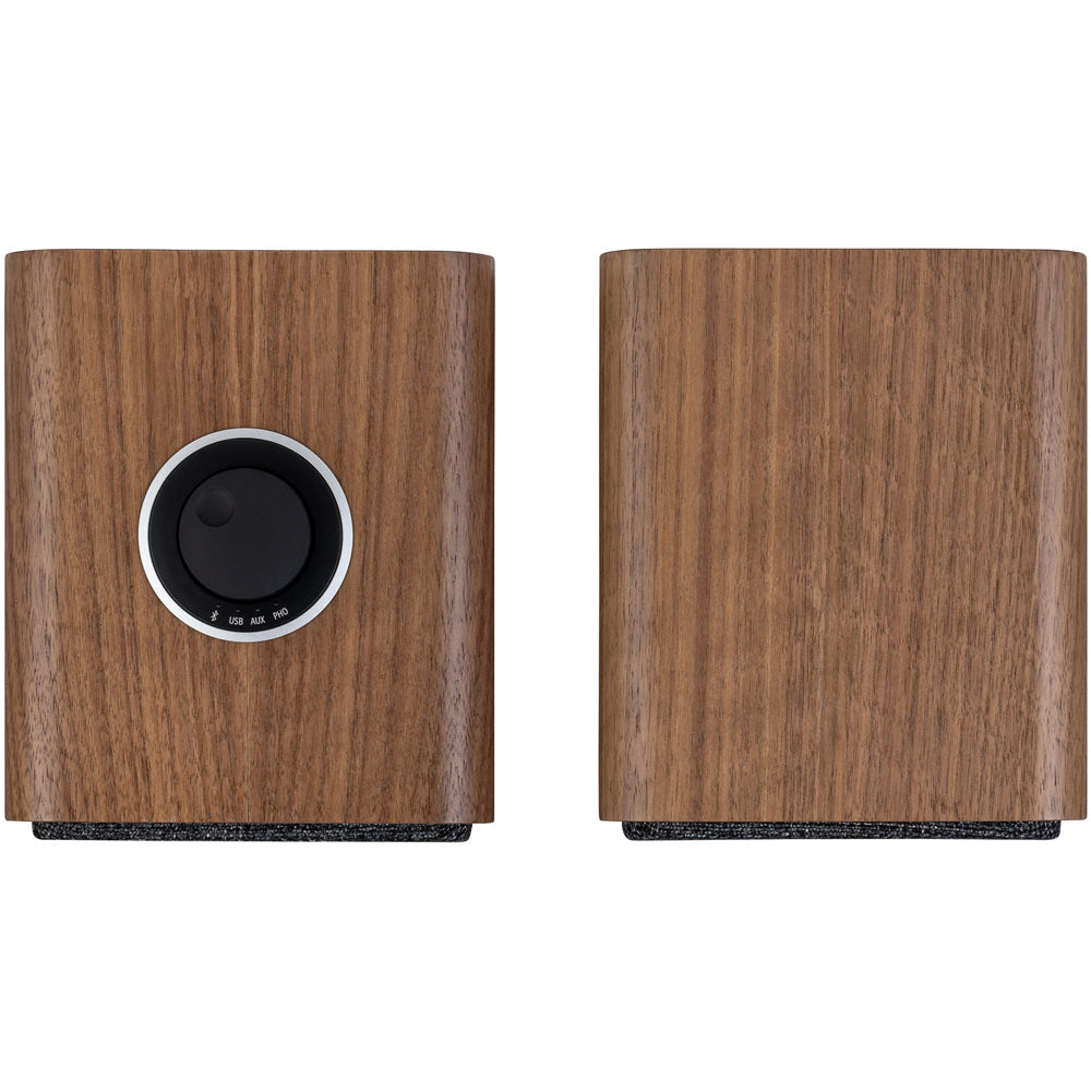 Pro-Ject T1 EVO Phono Turntable and Ruark MR1 MK3 Active Bluetooth Speakers with Built-in MM Phono Preamp Walnut