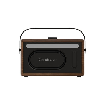 Pure Classic Aura Portable Bluetooth Speaker with Ambient Lighting - Coffee Brown Walnut