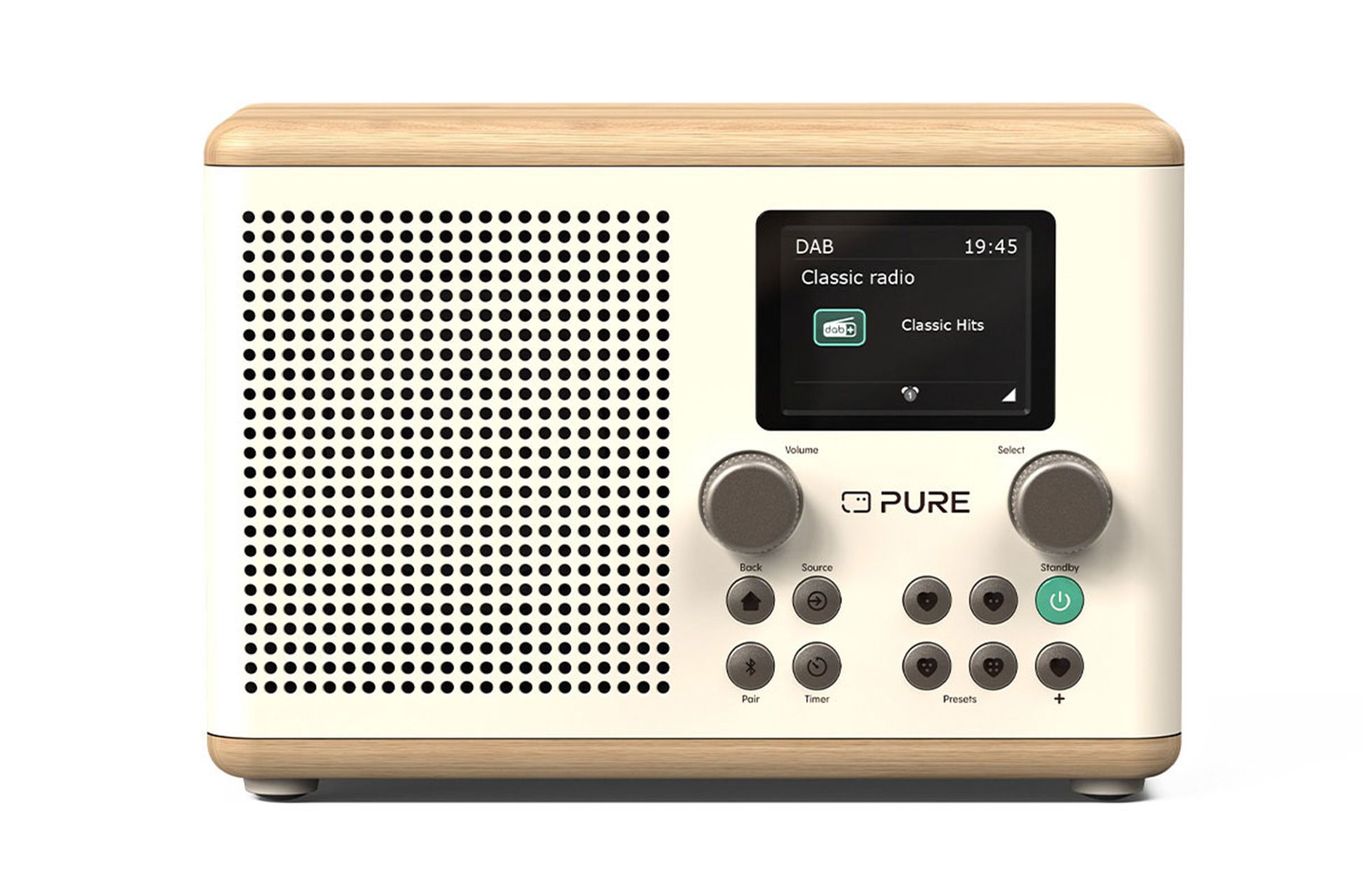 Pure Classic H4 DAB+ FM Portable Digital Radio with Bluetooth Cotton White Ex-display Clearance