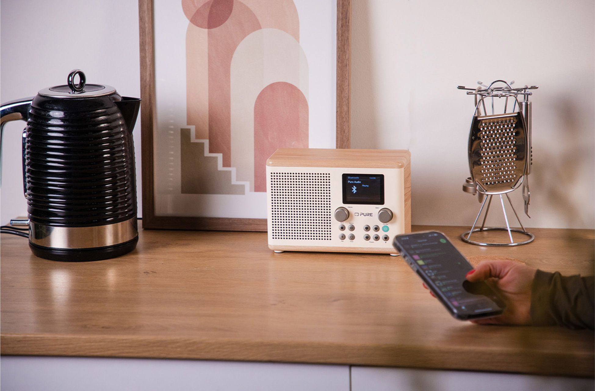 Pure Classic H4 DAB+ FM Portable Digital Radio with Bluetooth Cotton White Ex-display Clearance